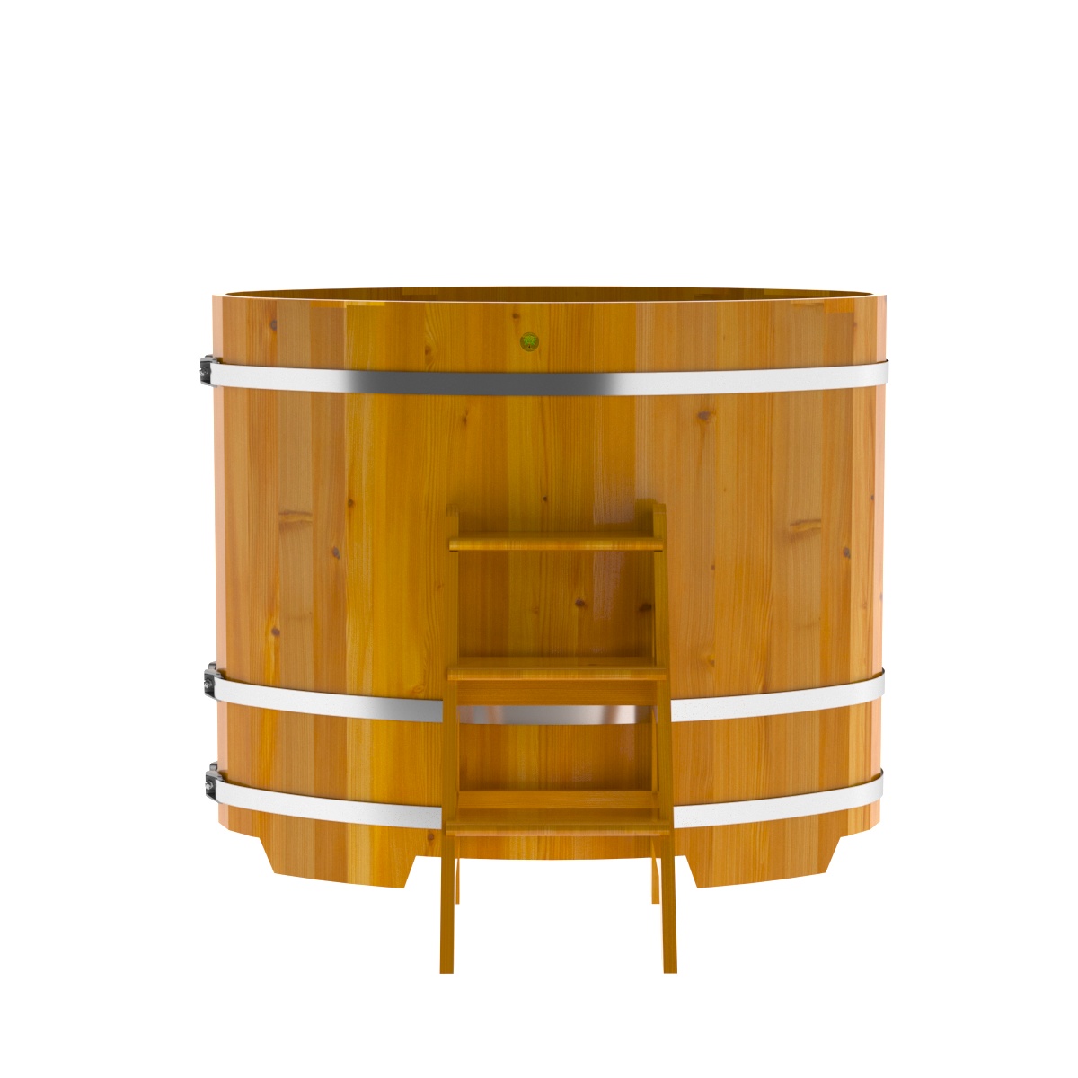 2266 Купель овальная из лиственницы Рустик 0,80х1,42х1,2 натуральная Alyarus  - Вид №4