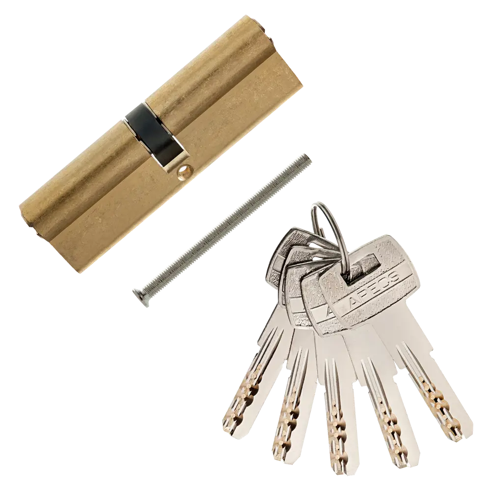 Цилиндр Apecs SM-100-G, 50x50 мм, ключ/ключ, цвет золото STLM-2080324 - Вид №1