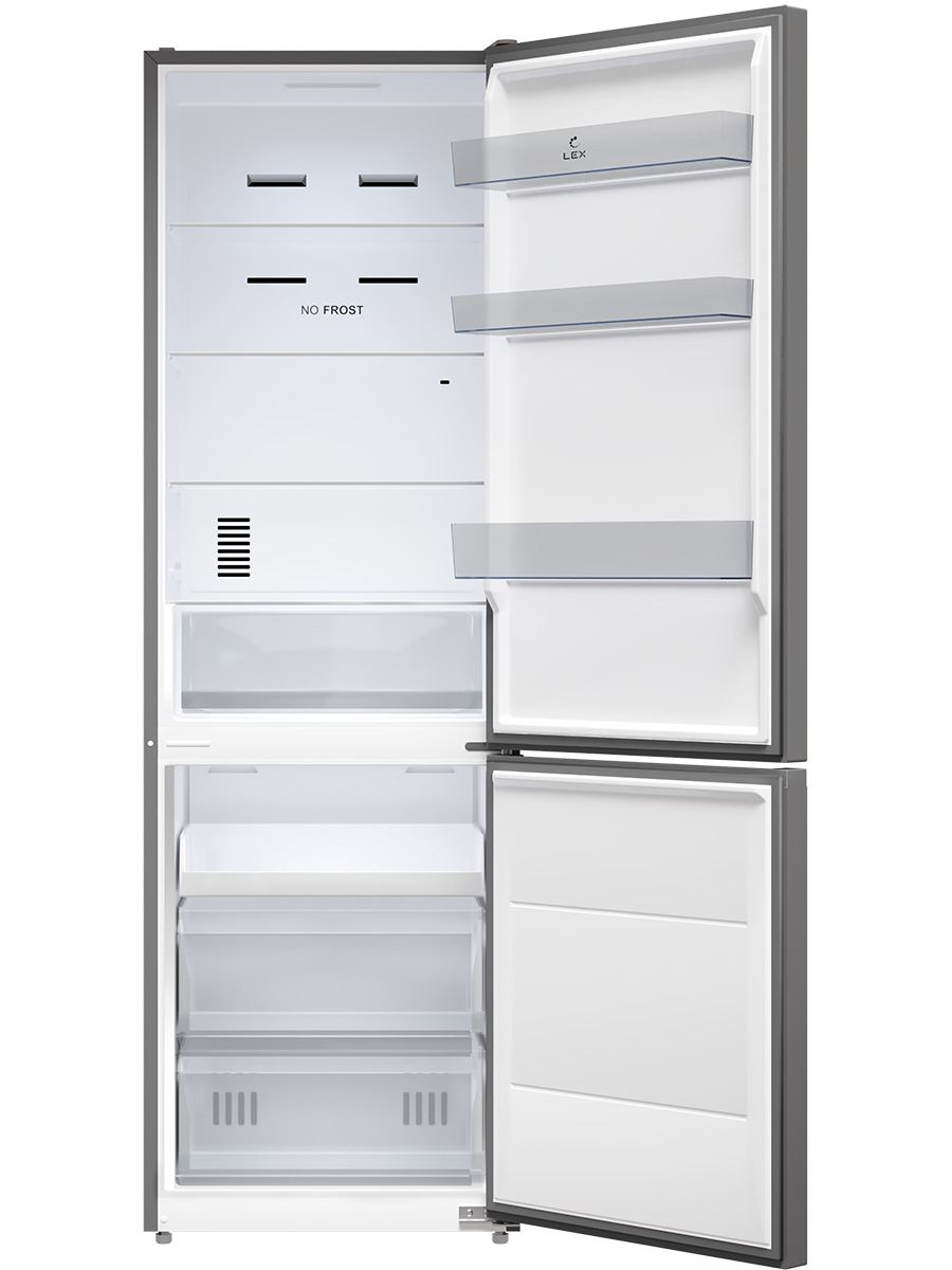 9172547 Холодильник с морозильником   LEX LKB185IXIDMax серебристый STDN-0024690 - Вид №1