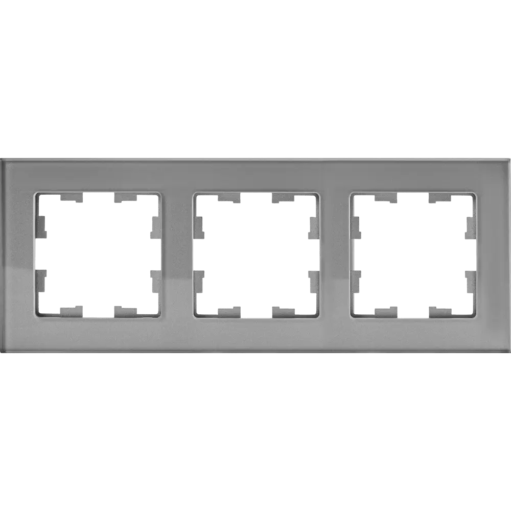 Рамка IEK Brite-3 для розеток и выключателей в сером цвете 87761309 STLM-1115146