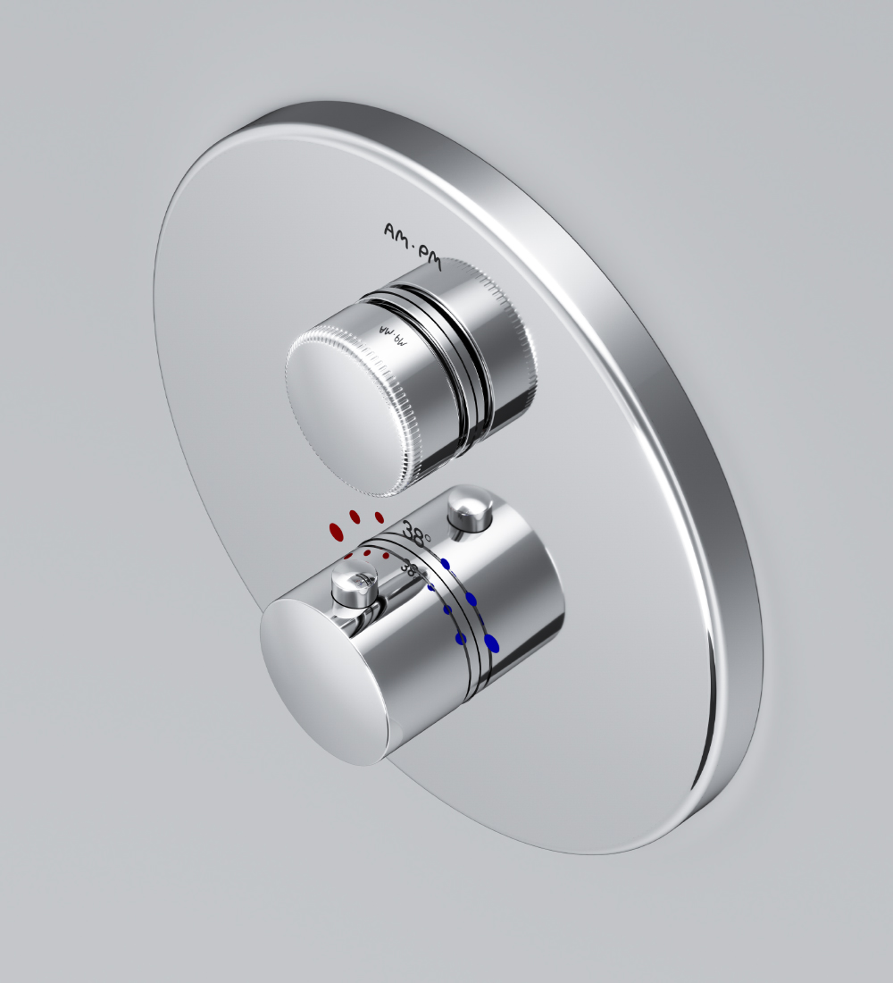 F50A75700 Inspire V2.0 TouchReel смеситель для 1 потребителя с термостатом монтируемый в стену хр AM.PM Inspire 2.0  - Вид №1