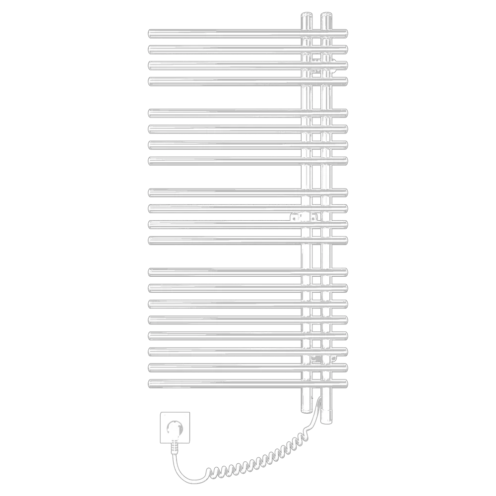Полотенцесушитель электрический Арго Бригантина-Э 500x1000 мм 180 Вт с терморегулятором лесенка цвет белый STLM-2021898 - Вид №1
