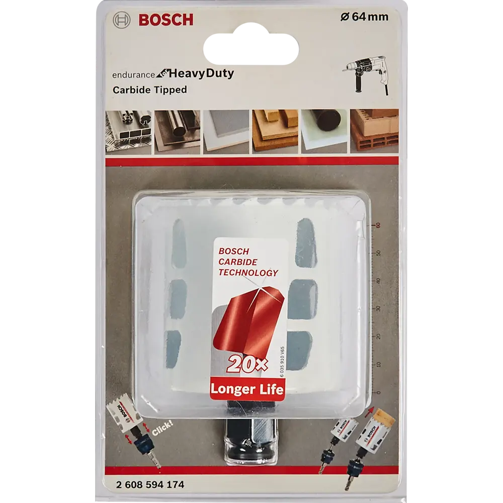 Коронка универсальная твердосплавная Bosch Endurance for Heavy Duty 2608594174 64 мм 82857543 STLM-2153182 BOSCH PROFESSIONAL  - Вид №2