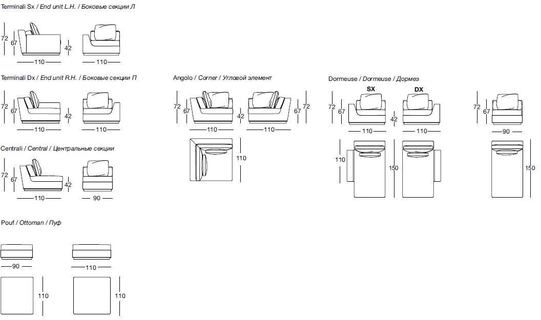 Longhi Секционный кожаный диван Loveluxe 2015 – regency collection W 546 - Вид №3