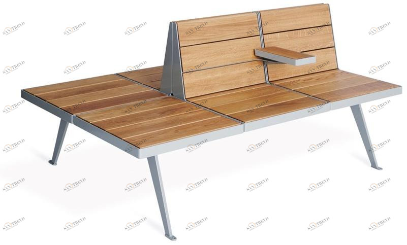 VESTRE Скамья из стали и дерева со спинкой sun-id-1396935