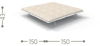 Talenti Квадратный тканевый садовый пуф Cruise alu Crualupuf - Вид №4