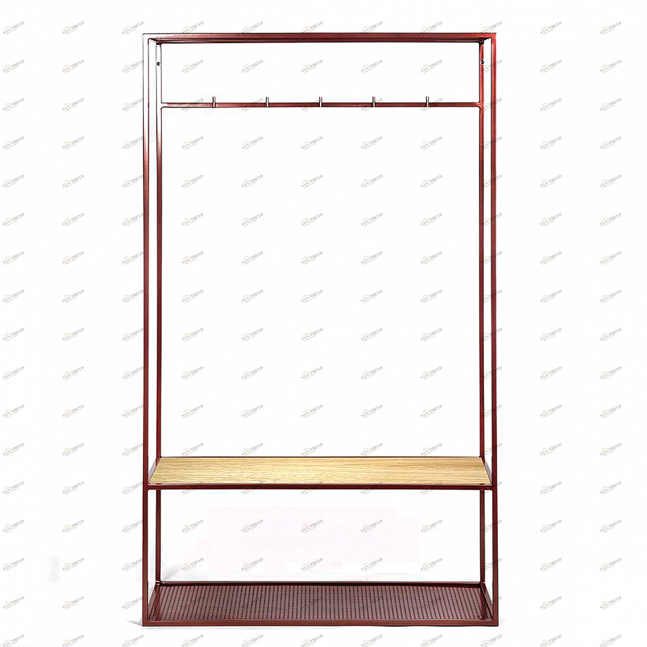 Вешалка в прихожую с полкой медь, светлый дуб Hallra copper INTELLIGENT DESIGN ВЕШАЛКИ HALLRA 261043 Коричневый;медный 