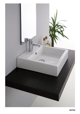 V107 Накладная раковина на столешницу  квадратная Neroceramica BASINS