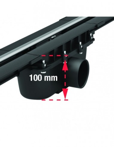 568600 000 00  Водоотводящий желоб Panama от 400 до 1200 мм, Д. 50, липкая уплотнительная лента в комплекте Valentin Хром  - Вид №5