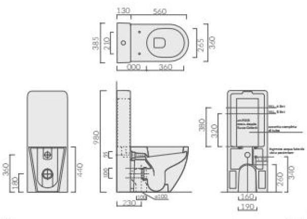 7316 Компакт унитаз с бачком Белый Galassia DREAM Италия - Вид №1