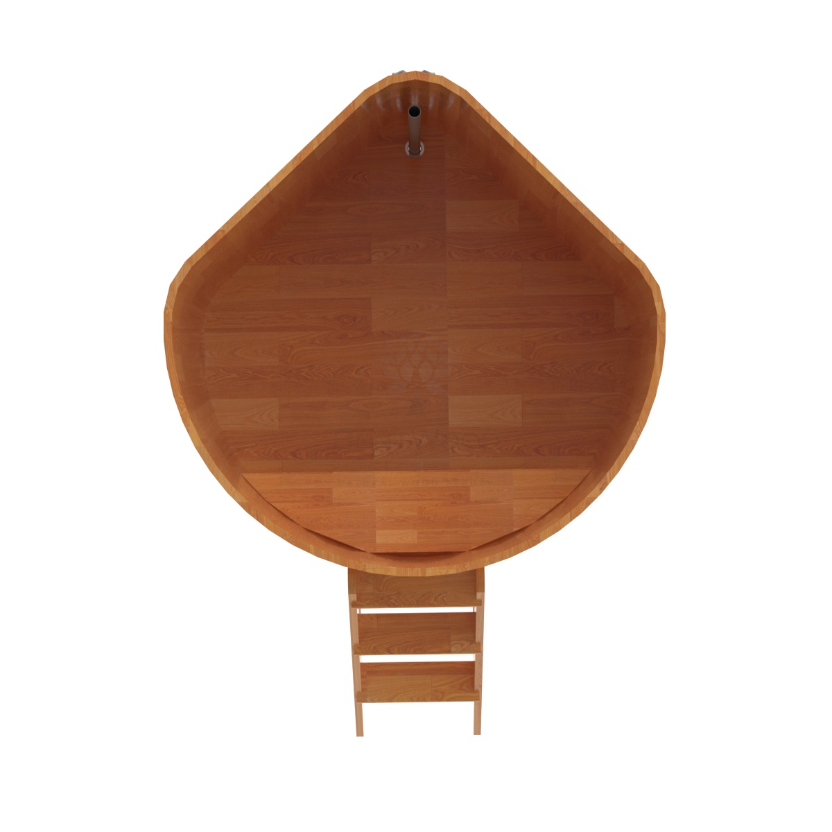 1586 Купель угловая из сращенных ламелей лиственницы 1,37х1,37х1,2 натуральная Alyarus  - Вид №5