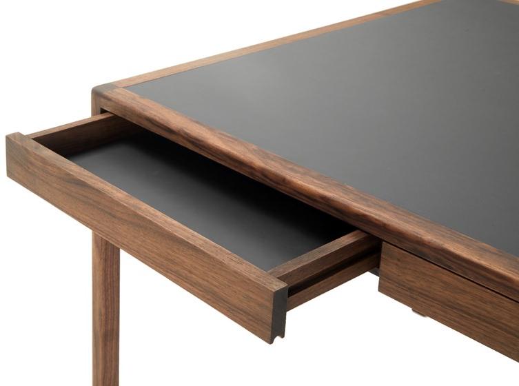 BassamFellows Рабочий стол из массива дерева с ящиками и кожаной столешницей Leather desk Cb-311 / cb-311p - Вид №3