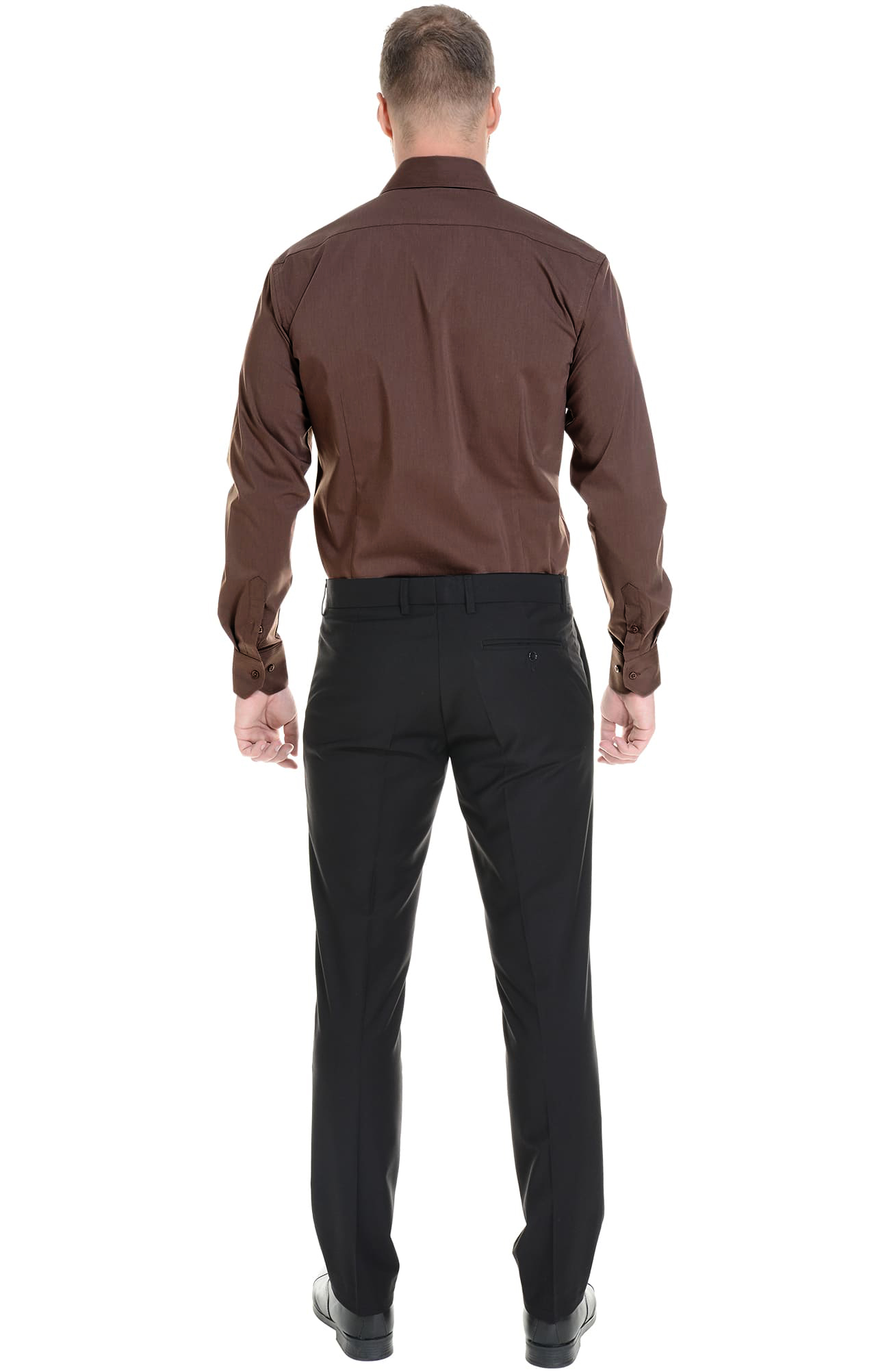 62451 Рубашка мужская  chocolate El-Risto  Корпоративная одежда  размер 40/176-182  - Вид №3