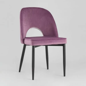 Стул со спинкой лиловый с черными металлическими ножками "Молли" STOOL GROUP ДИЗАЙНЕРСКИЕ 00-3881923 Фиолетовый