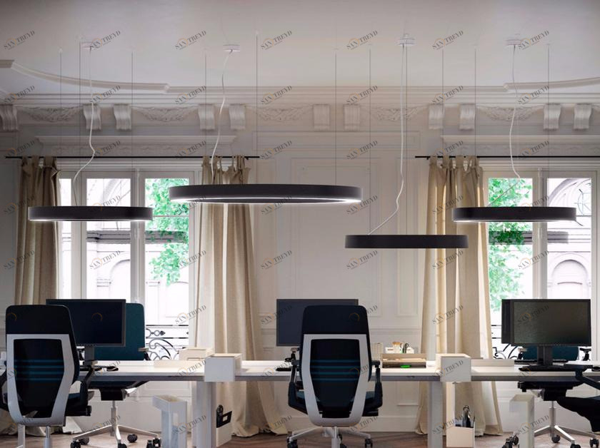 PANZERI Светодиодный подвесной светильник из алюминия Silver ring sun-id-1399740