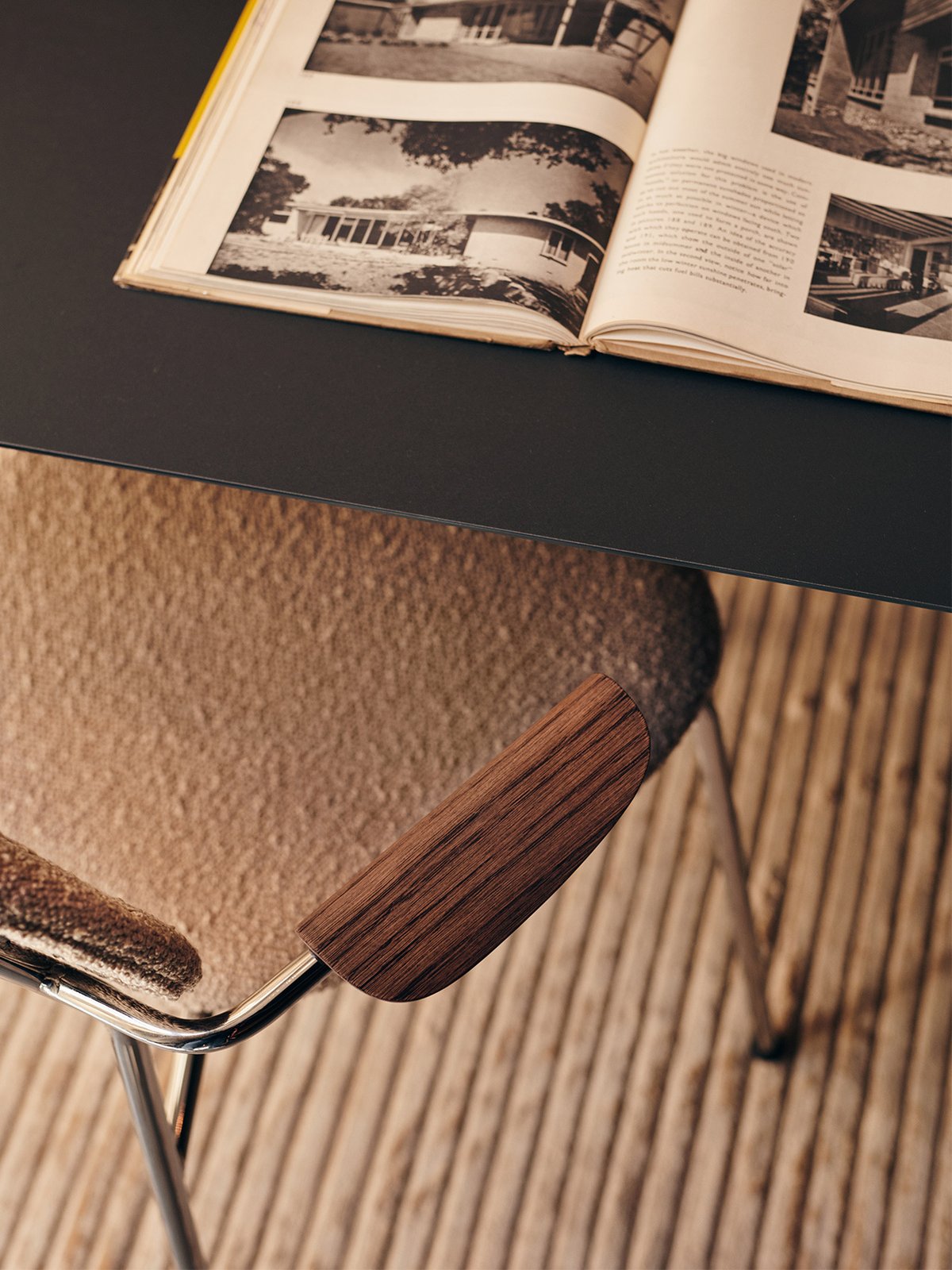 1110004-011H00ZZ MENU Обеденный стул, полностью обитый, с подлокотником, Хром Темный мореный дуб | Дакар 0842  - Вид №21