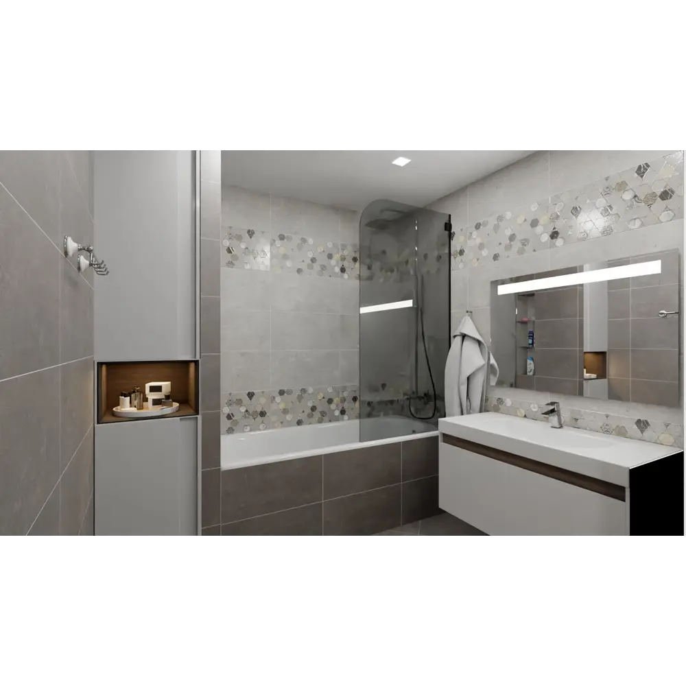 Плитка настенная Lounge Dark 30x60 см 1.62 м² цвет темно-серый Santreyd STLM-2175013 - Вид №7