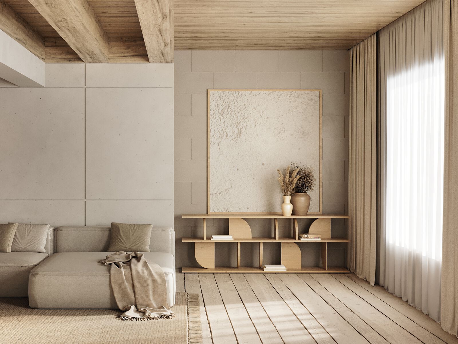 Деревянная прямоугольная консоль ANA ROQUE INTERIORS ARCH-00143477 - Вид №1