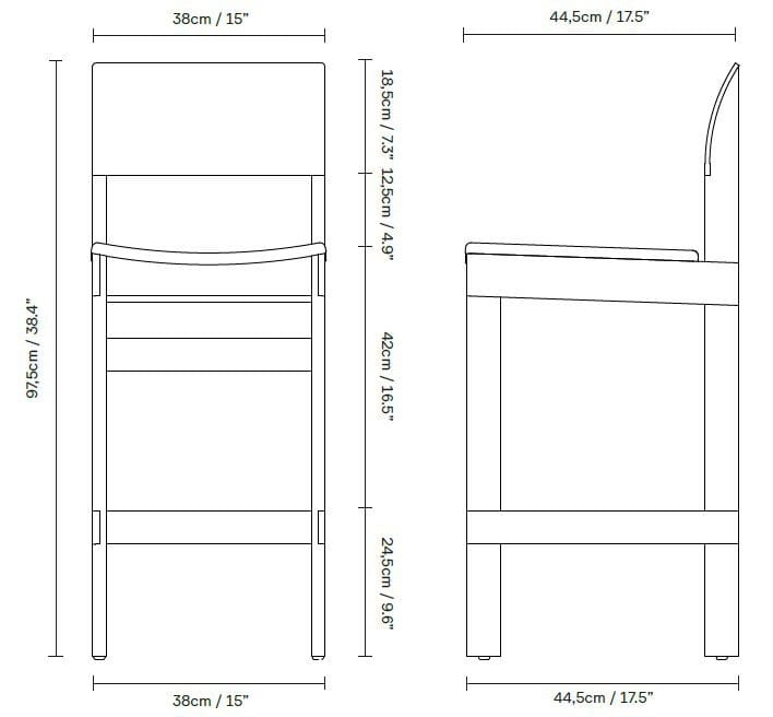 Высокий дубовый стул с мягким сиденьем с подставкой для ног Form & Refine Sonder ARCH-00148035 - Вид №2