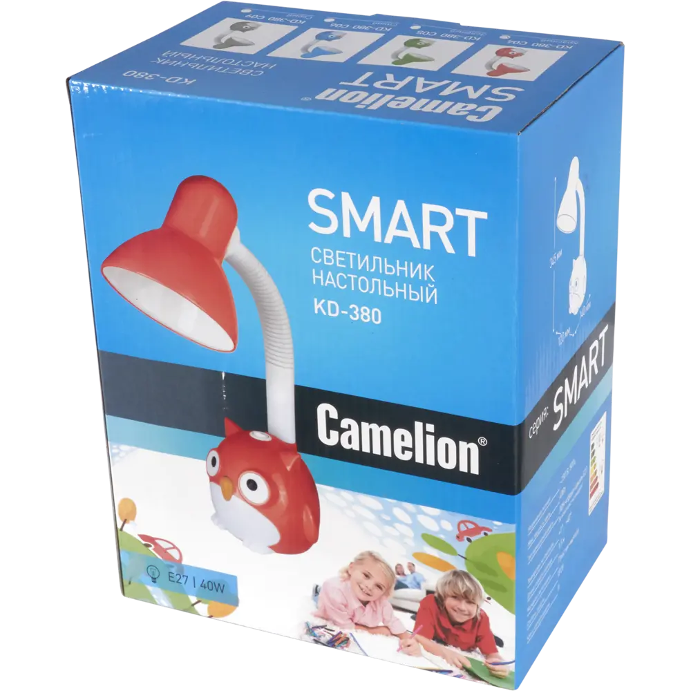 Лампа настольная Сова E27 40 Вт цвет красный CAMELION STLM-2091159 - Вид №6