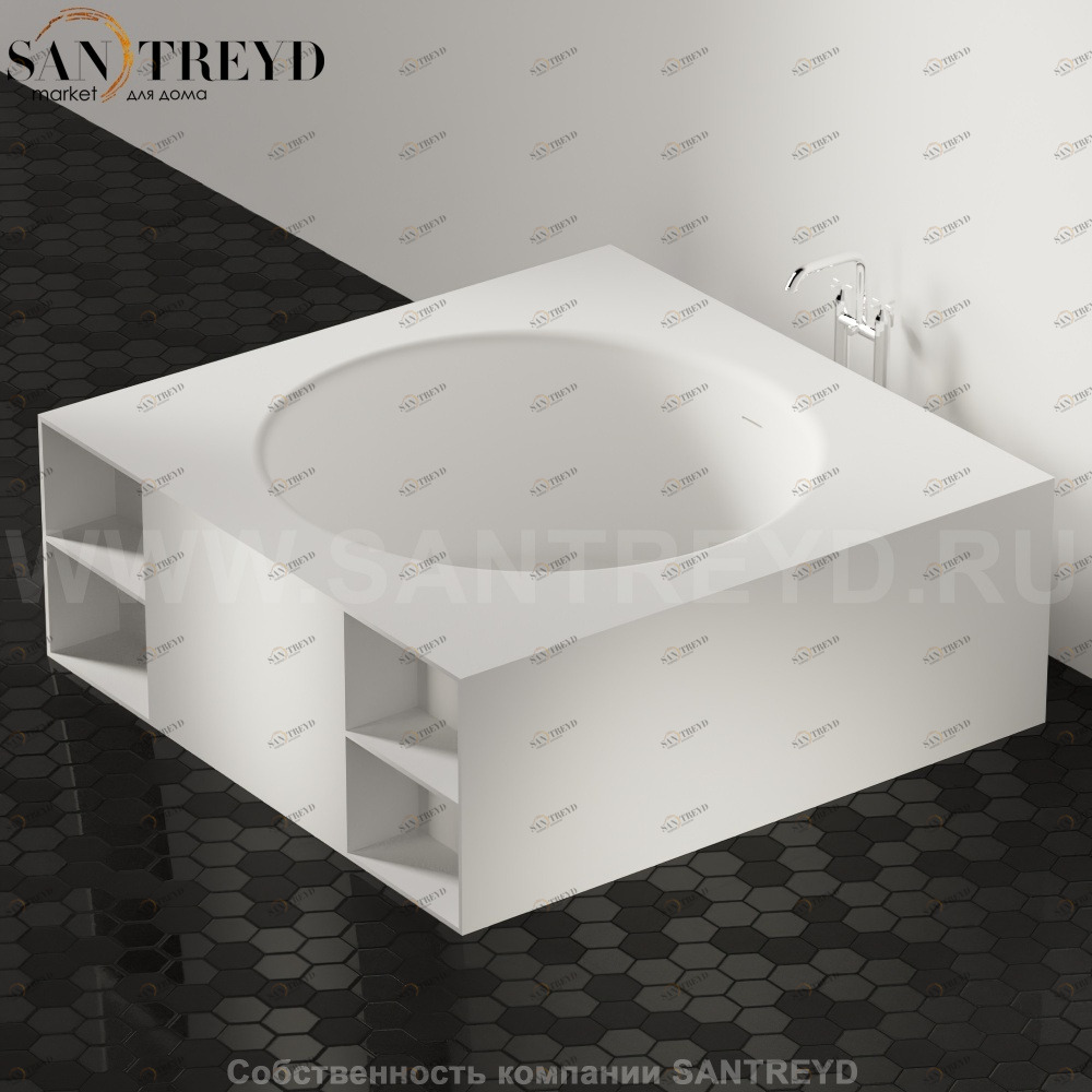 Ванна свободностоящая IN-OUT белая с местом хранения Agape IN -OUT AVAS1044Z0