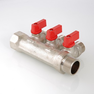 VTc.580.N.0502 Коллектор с отсекающими кранами Valtec 3/4", 2 х 1/2"  - Вид №5
