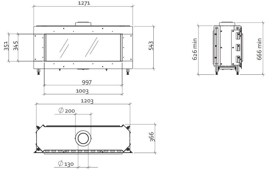 Stûv Закрытый пристенный камин с панорамным остеклением Tulp sun-id-1495844 - Вид №1