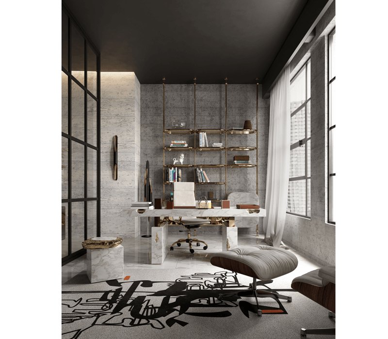 0-014 Рабочий стол Empire Nero Marquina Boca Do Lobo  - Вид №6