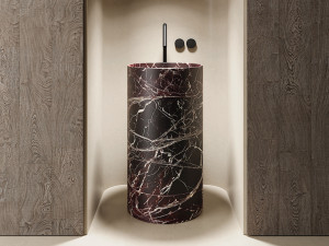 Мраморная круглая отдельно стоящая раковина