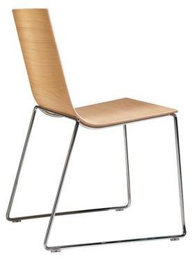 Andreu World Стул штабелируемый на санках из дуба Lineal Si0582 - Вид №10