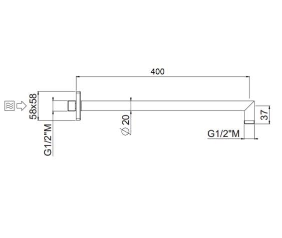 Душевая рука CARIMALI BRACCIO DOCCIA SPIGOLO ARCH-00101225 - Вид №3
