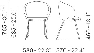 Pedrali Стул с огнестойкой обивкой Grace 413 - Вид №3