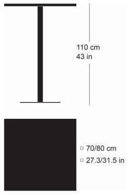 horgenglarus Высокий квадратный стол из массива дерева sun-id-1458407 - Вид №2