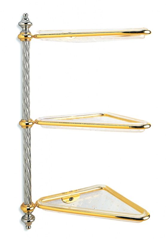 G693GIUNONE(08) Stil Haus Giunone, угловая 3-х уровневая полка из пластика, цвет хром 