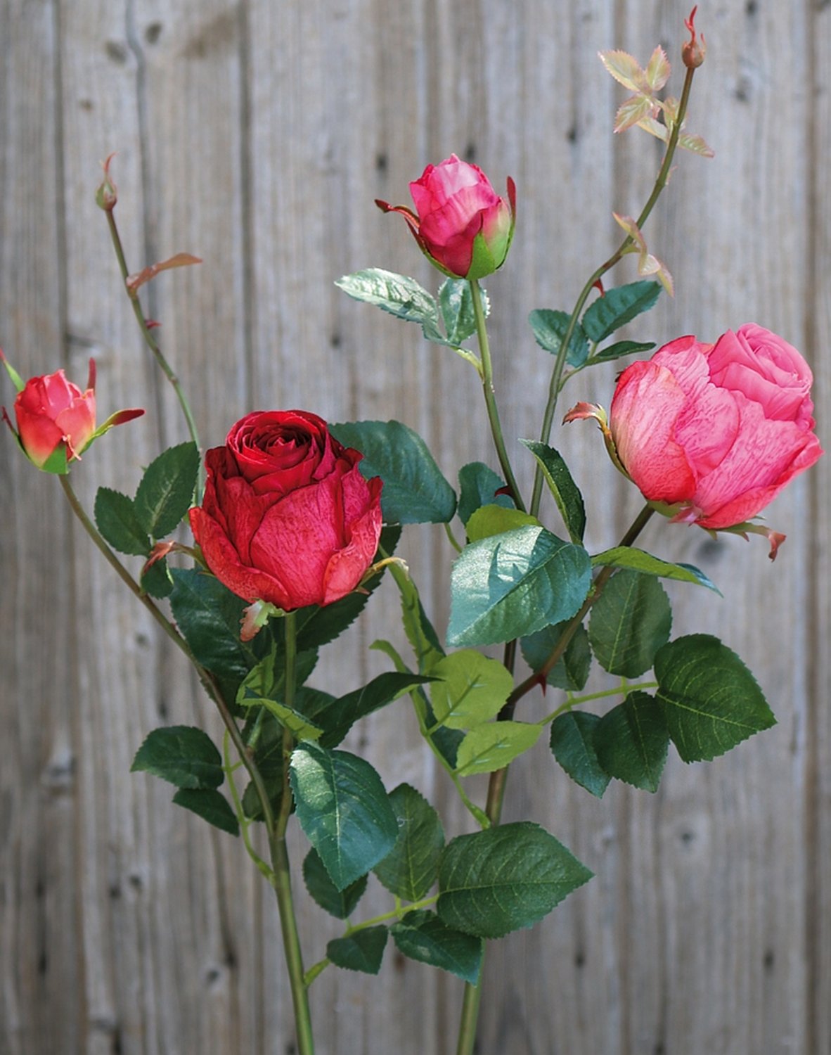 2628 515 a3 Искусственная роза, 1 цветок, 1 бутон, 80 см, розовая H-andreas  - Вид №6