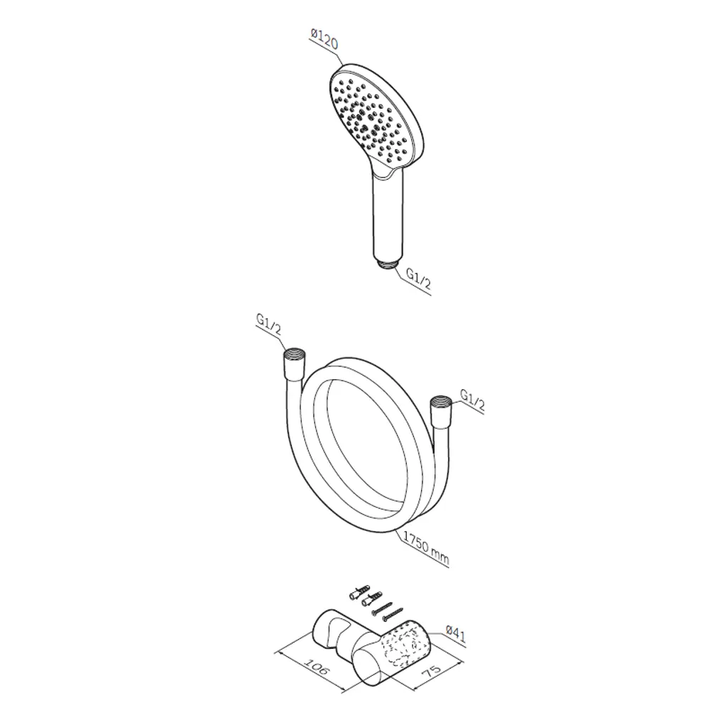 AM.PM Moxie — душевой набор с 3 режимами в черном цвете 88454043 STLM-0077739 - Вид №2