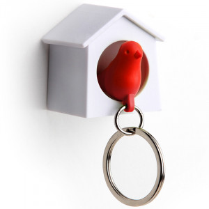 QL10184-WH-RD Держатель для ключей mini sparrow красный Qualy