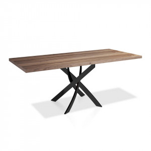 062169 Стол обеденный прямоугольный орех 140x95 черные ножки Angel Cerda F2133