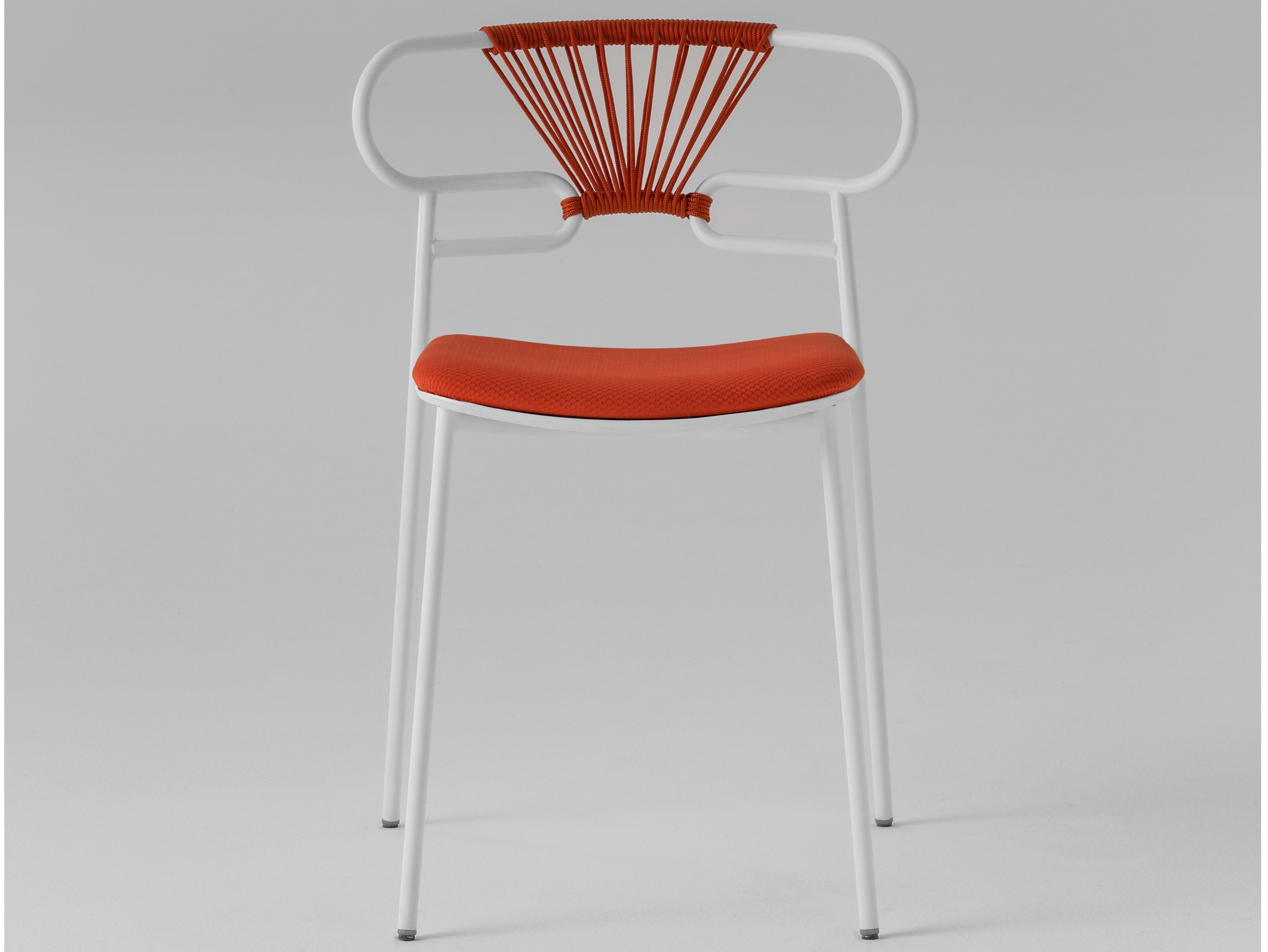 Штабелируемый металлический стул с открытой спинкой с мягким сиденьем TrabA' Генуя ARCH-00074447 - Вид №3