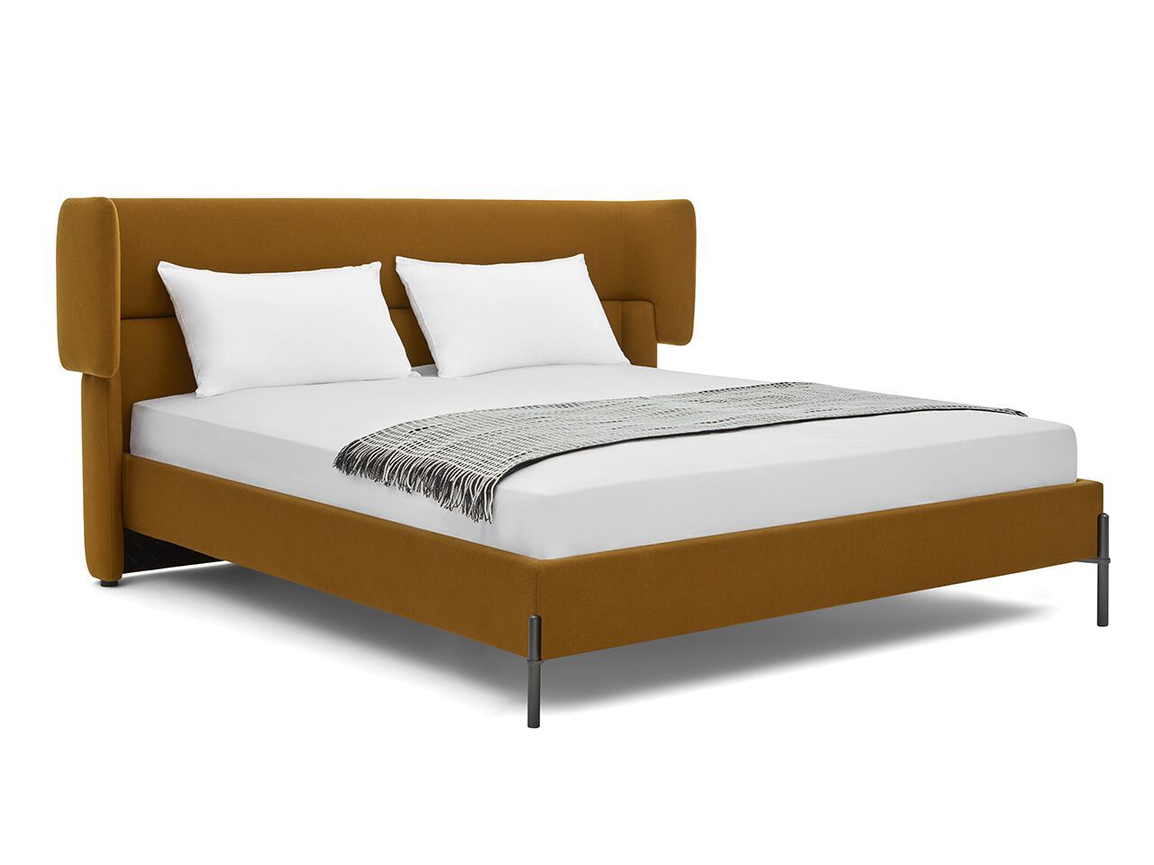 Двуспальная кровать из ткани с мягким изголовьем HC28 maison Mellow ARCH-00053378