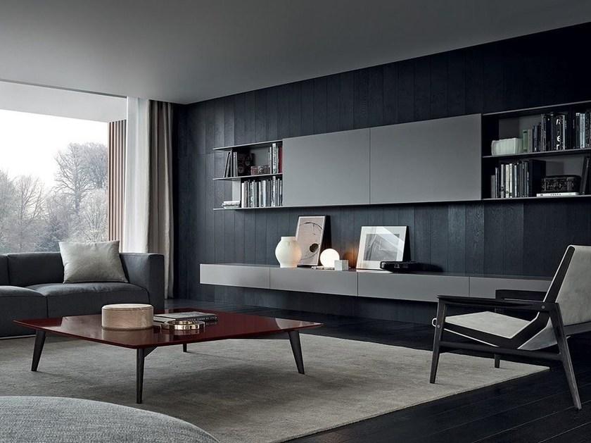 Poliform Модульная деревянная оборудованная стенка с тумбой под телевизор sun-id-1437437 - Вид №1