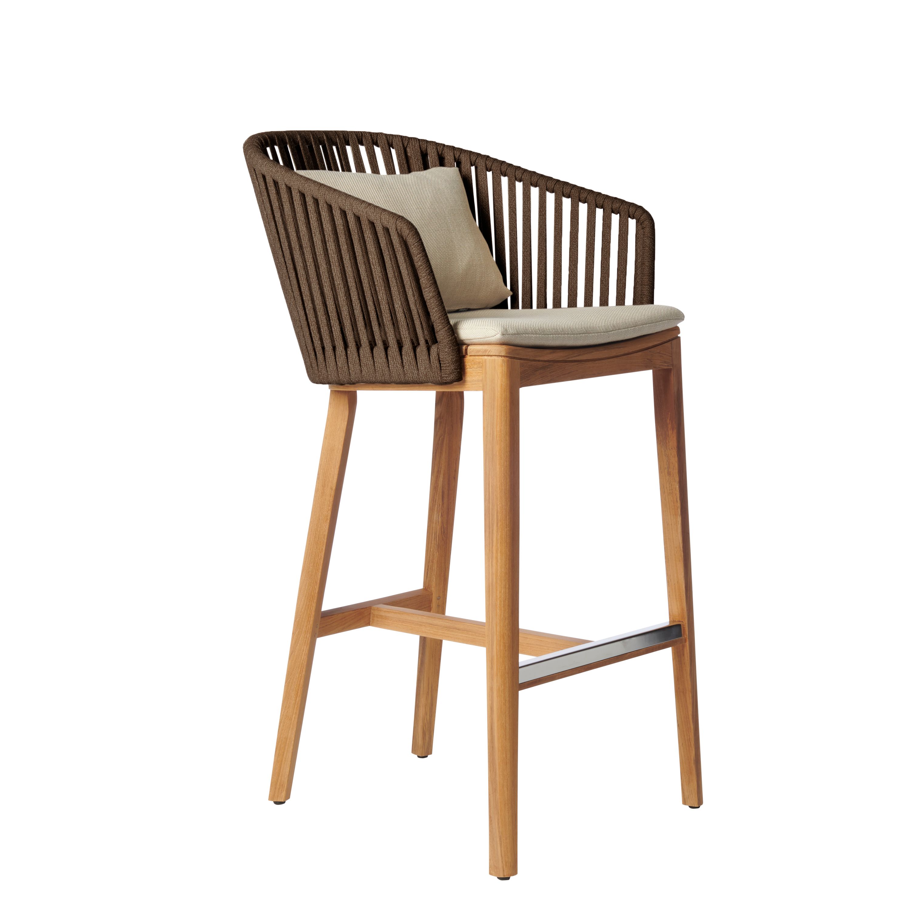 Высокий стул из тикового дерева со спинкой TRIBÙ Mood ARCH-00151881 - Вид №1