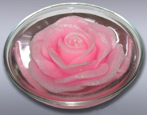 3375 Свеча "Плавающая" 4.5 х 1.1 см 125 г 4.5 см роза розовая Омский Свечной 