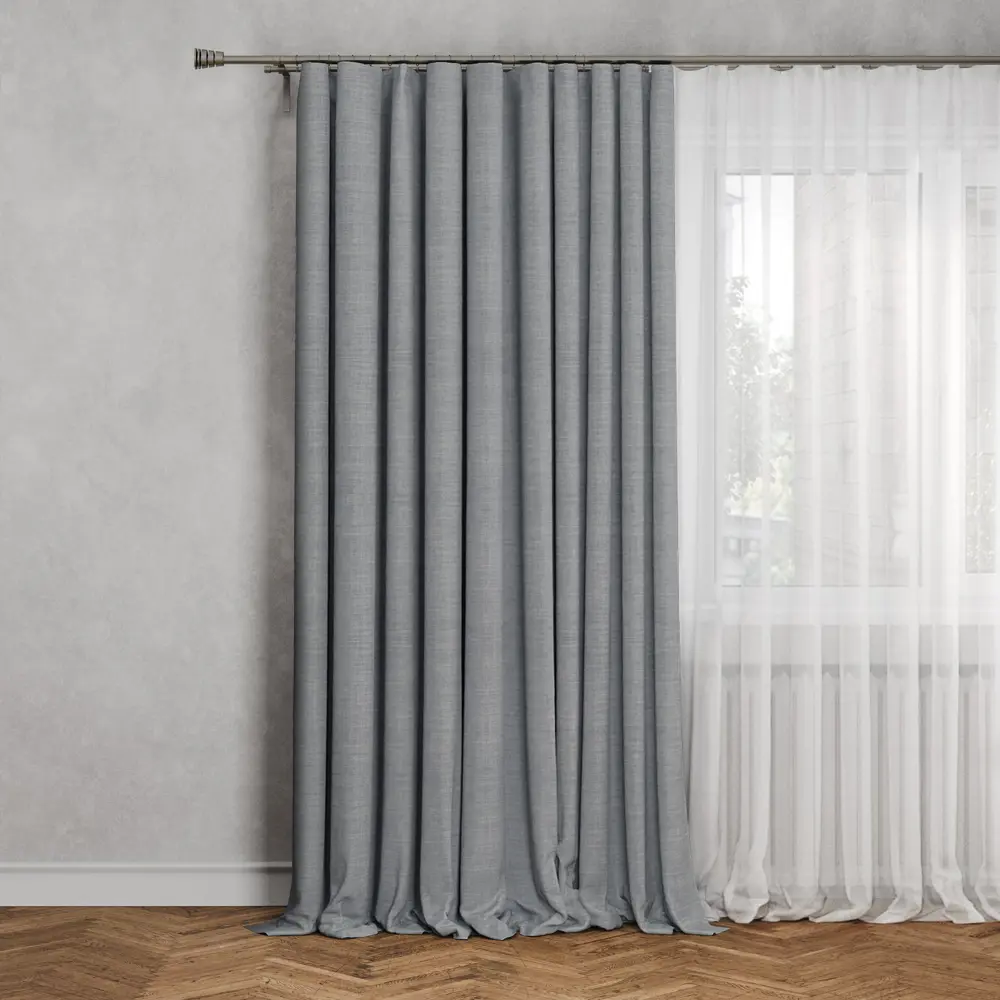 Штора на ленте Inspire Malonn 200x280 см цвет серый Granit 3 84995847 STLM-2172511 