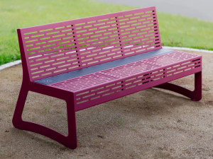 Скамья из нержавеющей стали со встроенным освещением