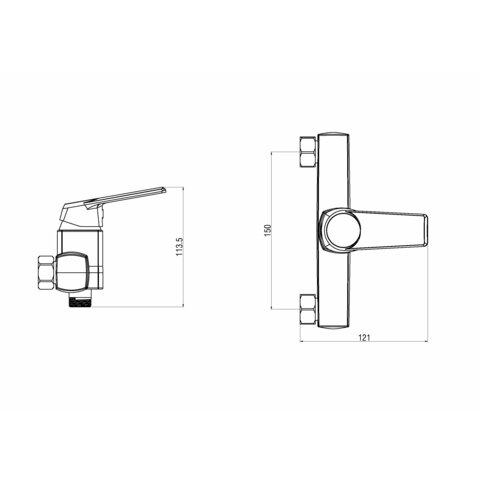 Orange OneLife P02-200cr полимерный смеситель для душа без душевого набора Хром sun-id-1517090 - Вид №1