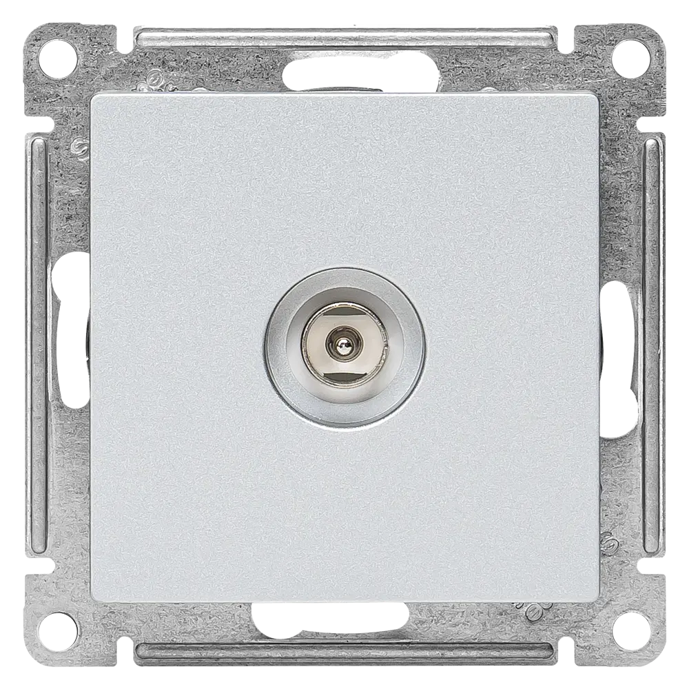 Розетка ТВ/спутник встраиваемая Systeme Electric AtlasDesign без заземления цвет алюминий 89457345 STLM-2060495