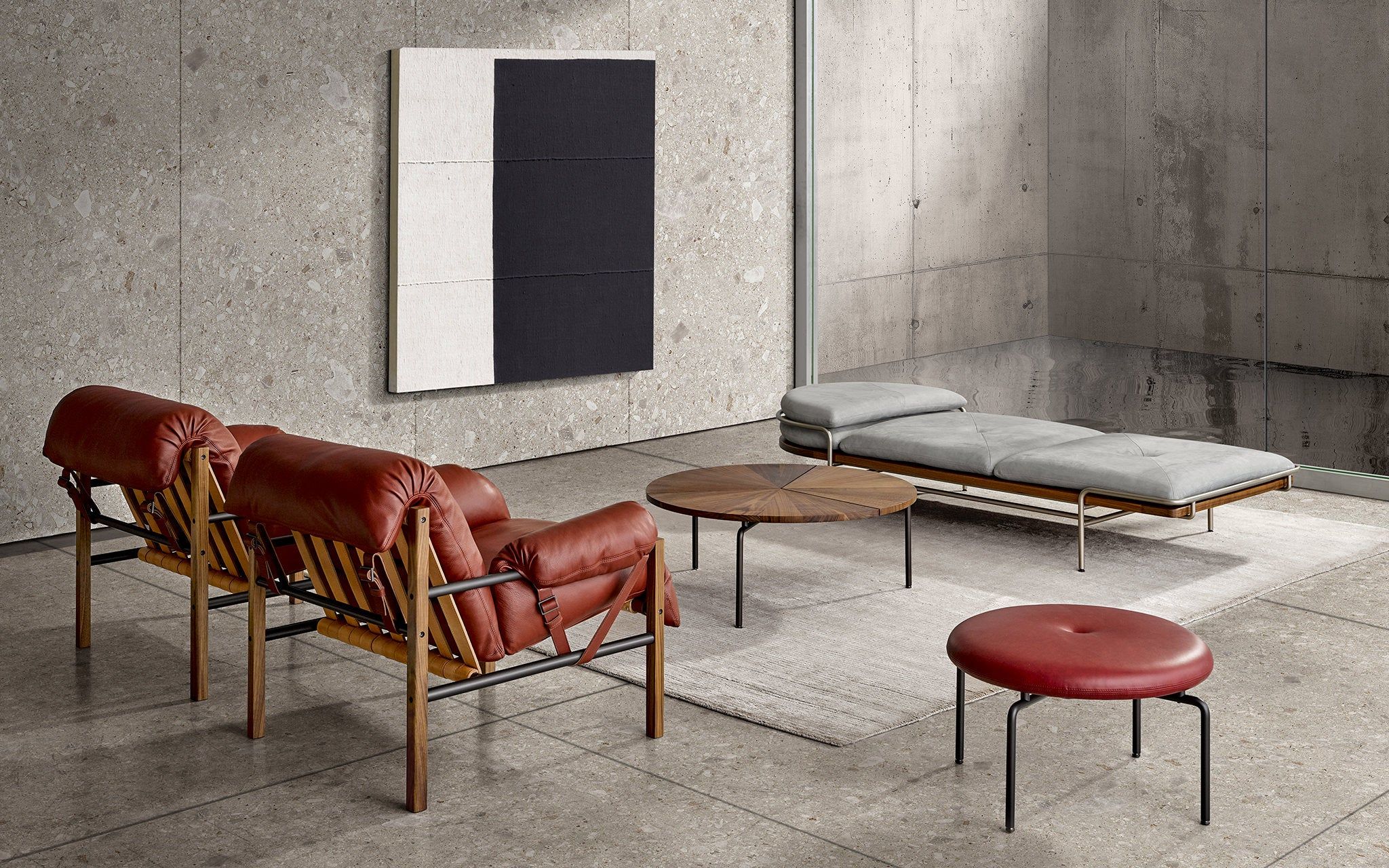 Низкий стул с мягким сиденьем BassamFellows ARCH-00068284 - Вид №1