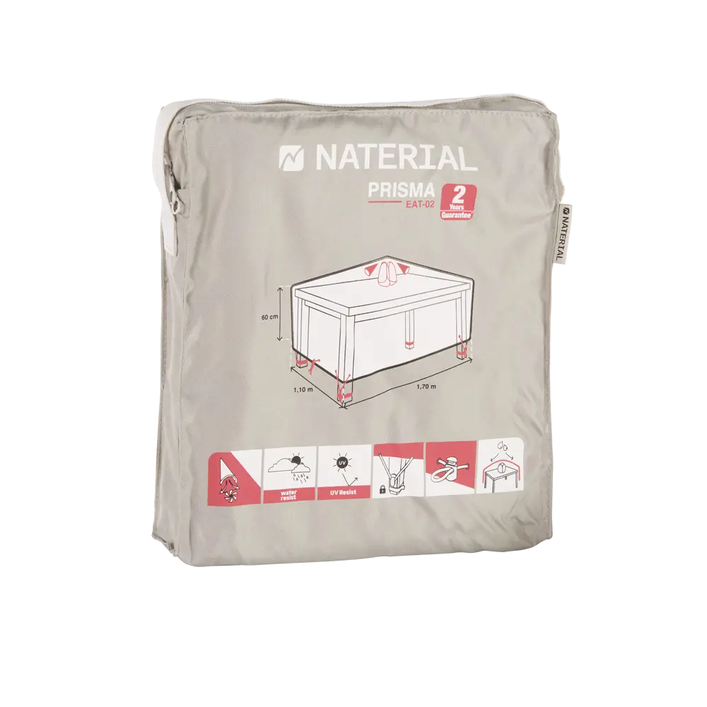 Защитный чехол для стола Naterial 170x60x110 см полиэстер светло-серый 84463527 STLM-2113142 