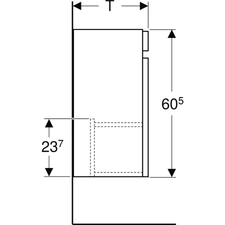 501.902.JK.1 Шкафчик для раковины Geberit Renova Plan, с одной дверью Geberit  - Вид №4